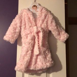 Soft baby pink infant bathrobe